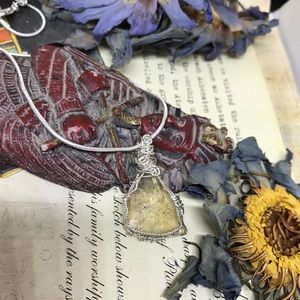 SOLD ❗️Silver Libyan Desert Glass necklace